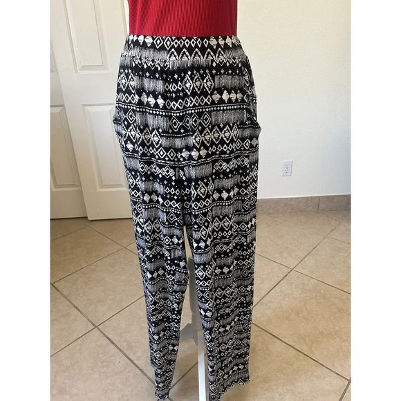 concepts new york womens pants white black size Large Pockets - Picture 2 of 12